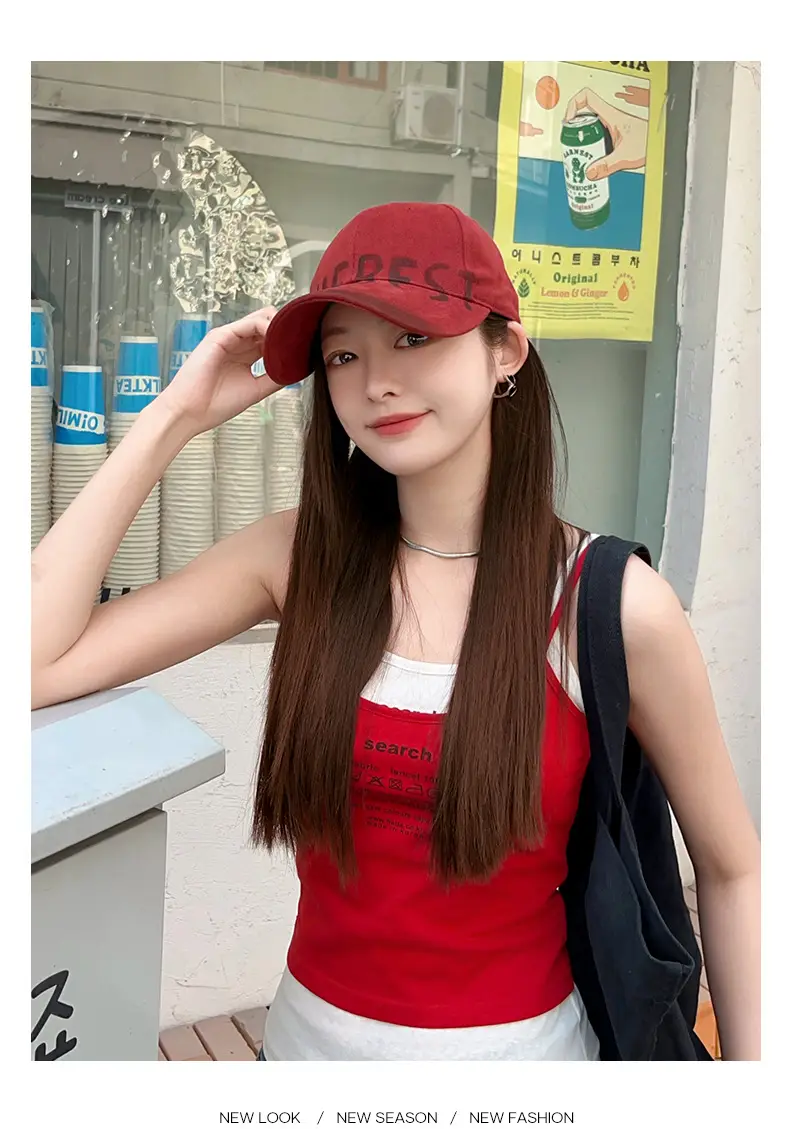 Women Vintage Washed Big Head Cap Wide Brim 54-58cm — feature 11