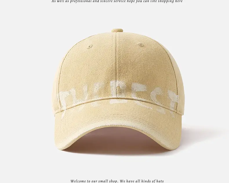 Women Vintage Washed Big Head Cap Wide Brim 54-58cm — feature 17
