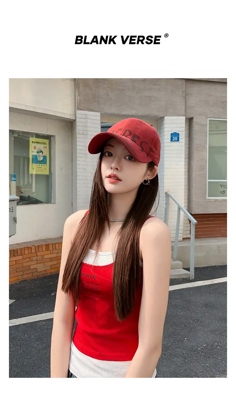 Women Vintage Washed Big Head Cap Wide Brim 54-58cm — feature 4