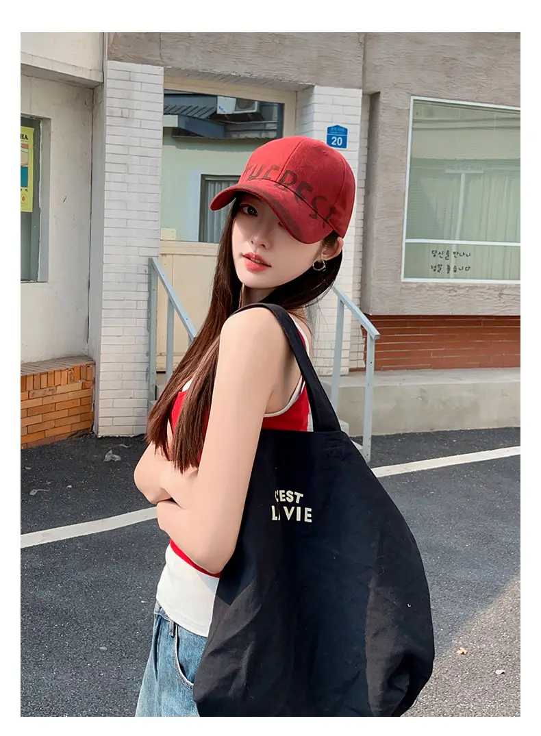 Women Vintage Washed Big Head Cap Wide Brim 54-58cm — feature 9