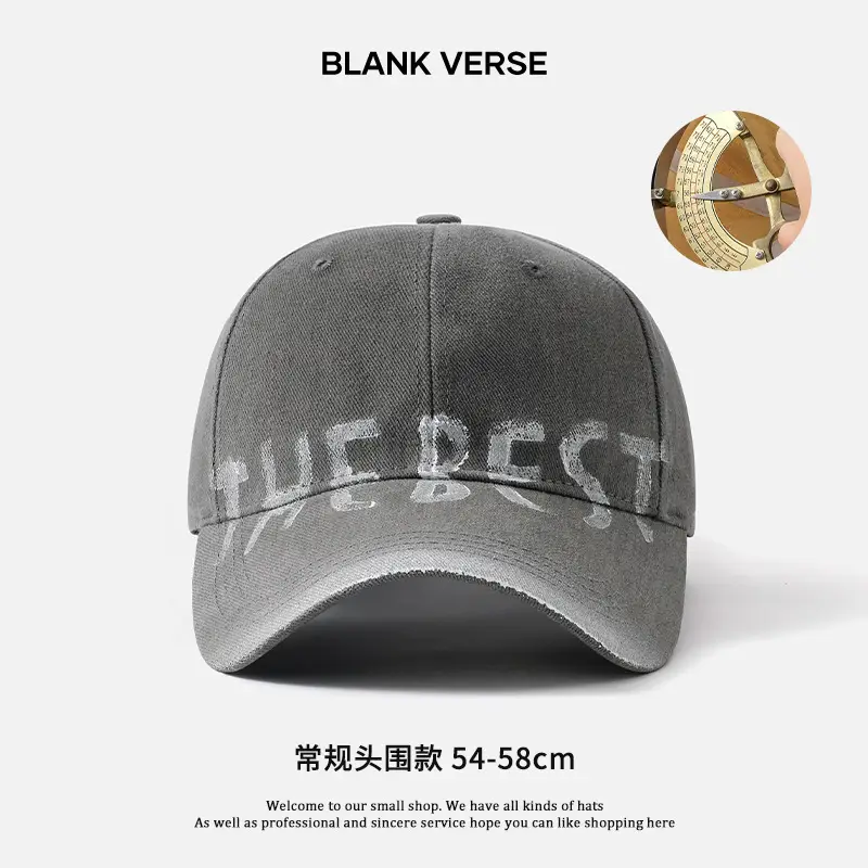 Women Vintage Washed Big Head Cap Wide Brim 54-58cm - Image 7