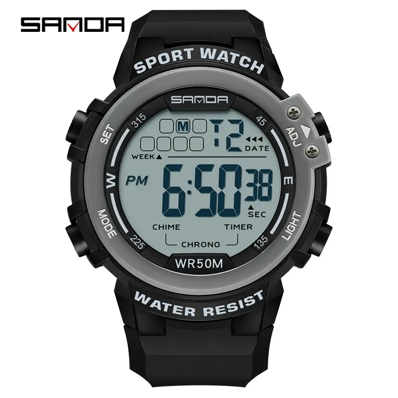 Sanda Sport Watch Green Digital Waterproof 100m - Image 2