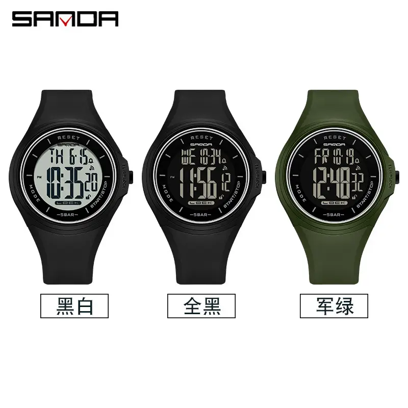 Sanda Digital Men's Women's Multi-Function Watch 1000 Hours - Image 7