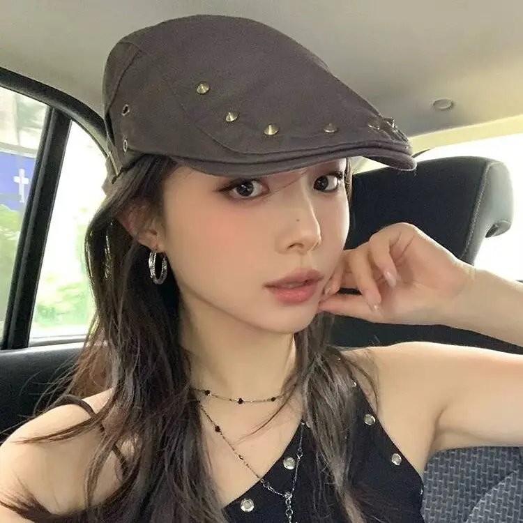 Vintage Rivet Hat Women Sun Protection Hat