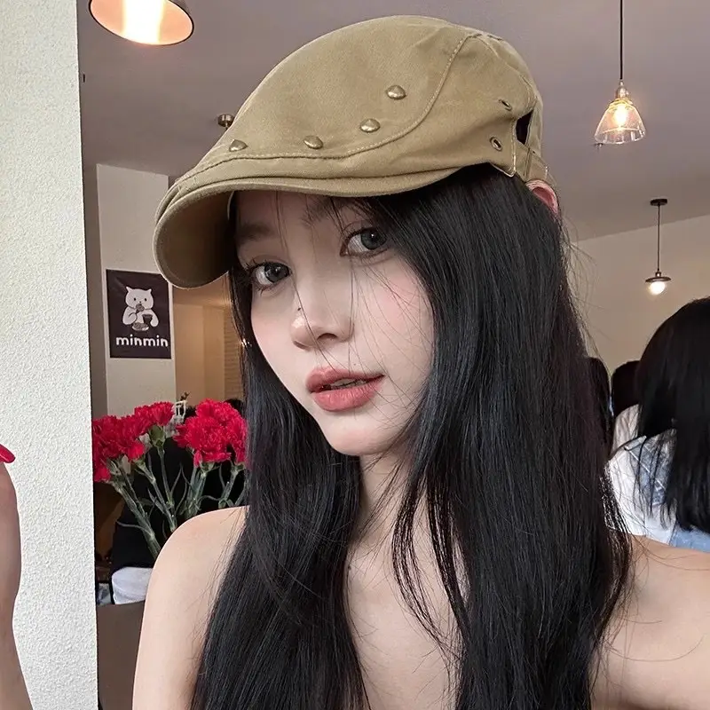 Vintage Rivet Hat Women Sun Protection Hat