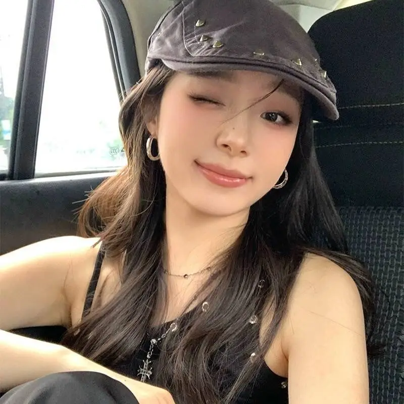 Vintage Rivet Hat Women Sun Protection Hat