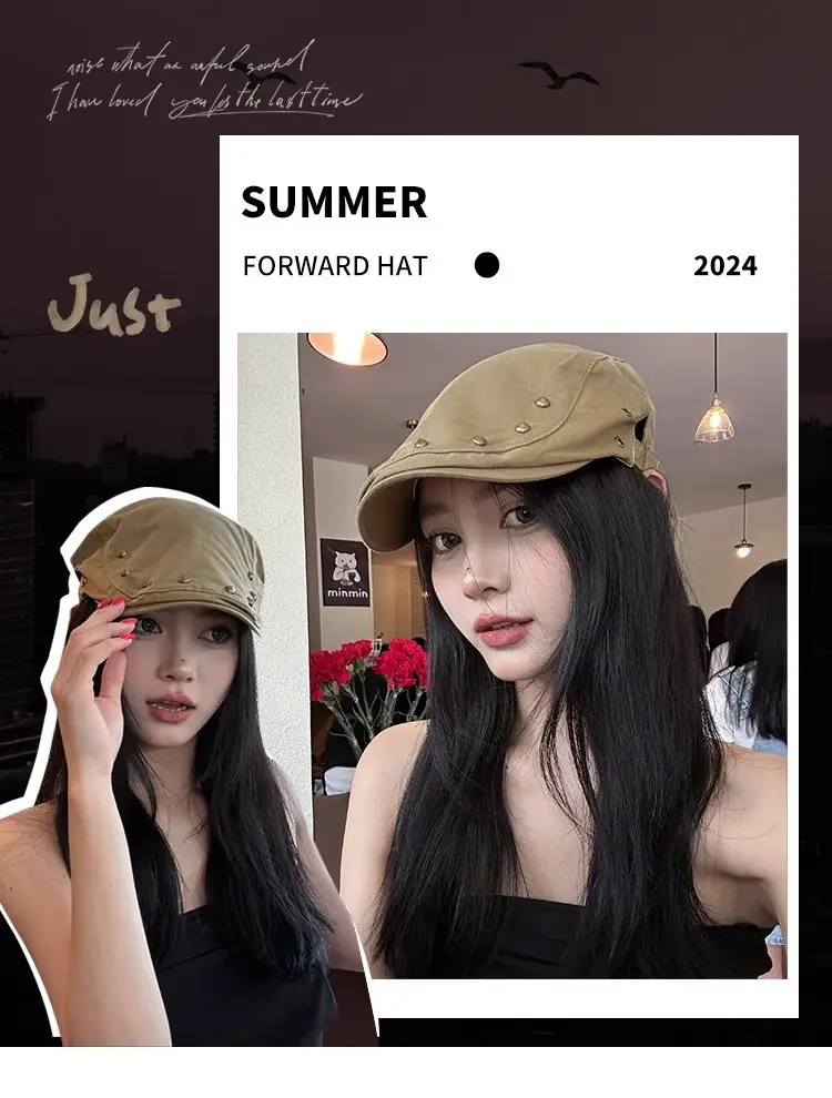 Vintage Rivet Hat Women Sun Protection Hat — feature 1