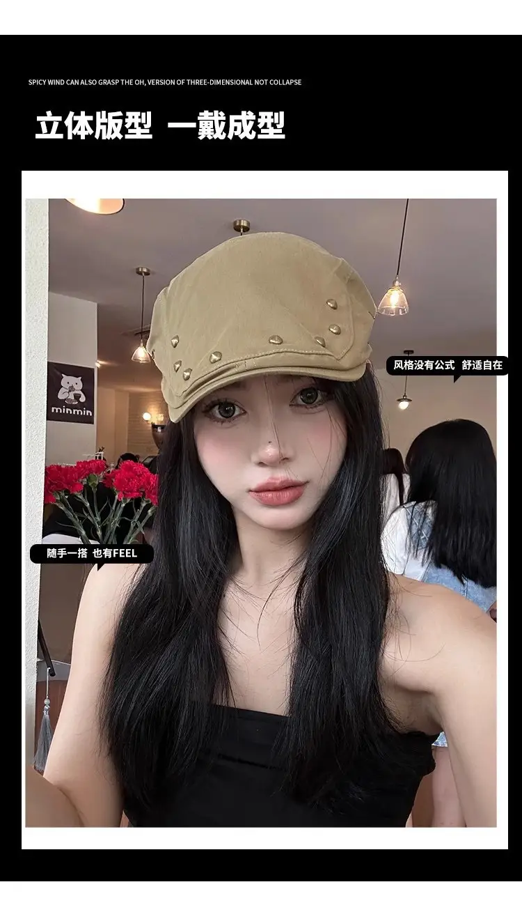 Vintage Rivet Hat Women Sun Protection Hat — feature 4