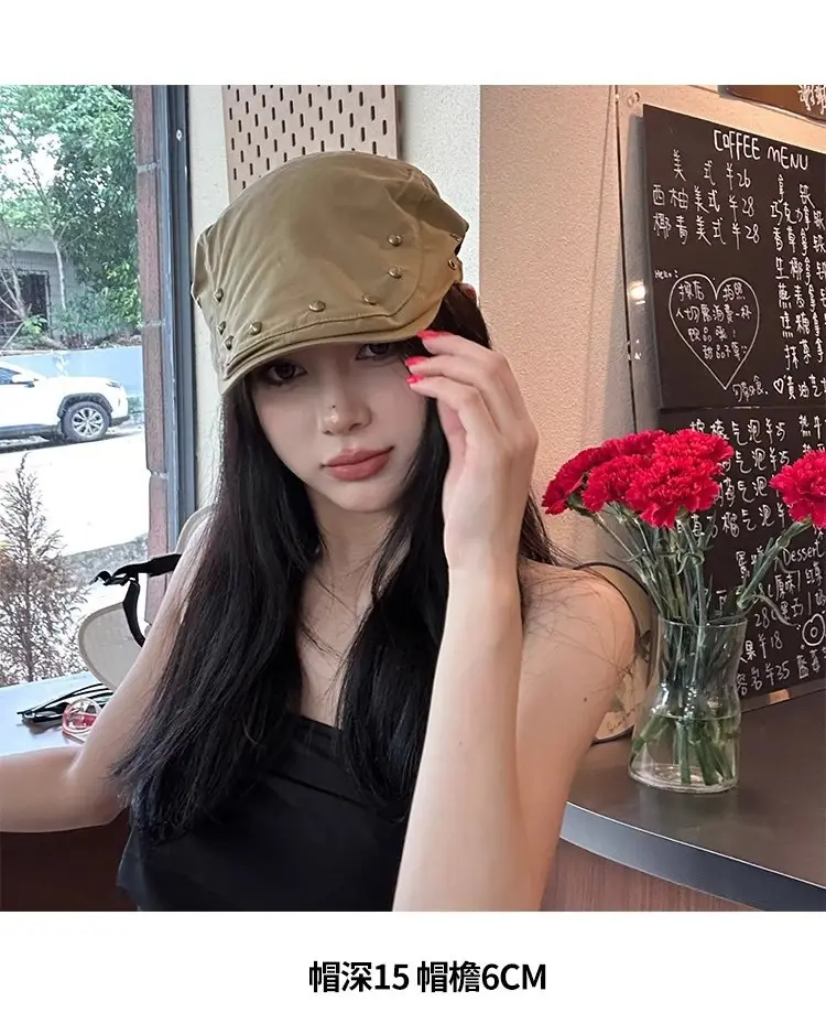 Vintage Rivet Hat Women Sun Protection Hat — feature 6