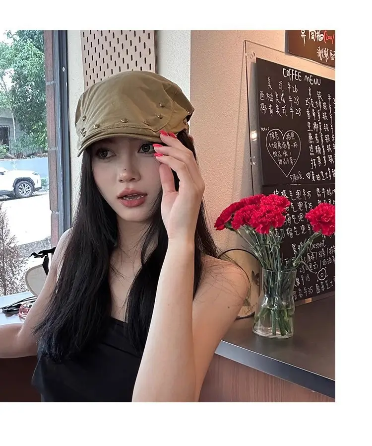 Vintage Rivet Hat Women Sun Protection Hat — feature 7
