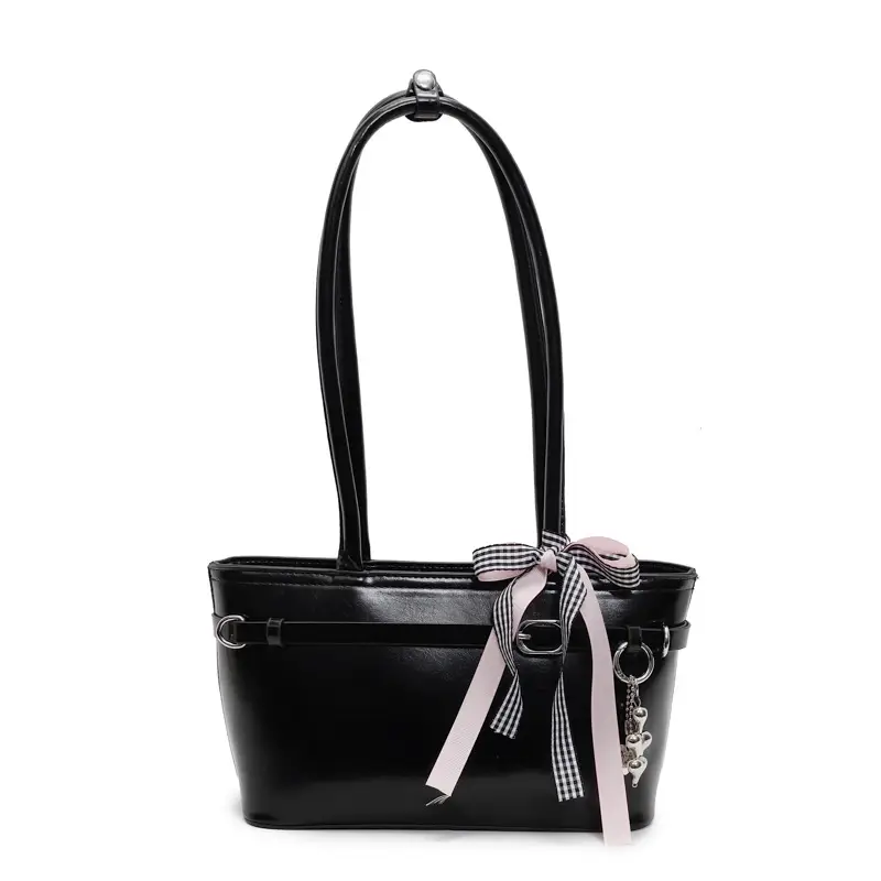 Black Korean Style Shoulder Bag 2025 Spring New