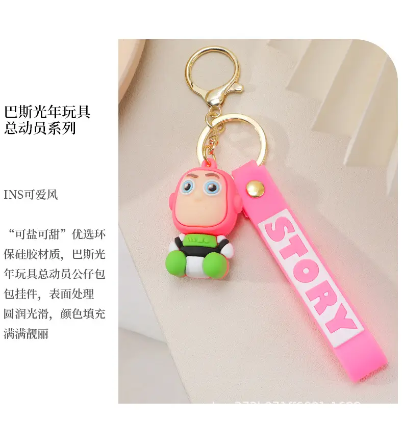 Toy Story Keychain Buzz Lightyear Woody Three-Eyed Alien Small Pendant Bag Decoration Ornament Car Key — feature 2