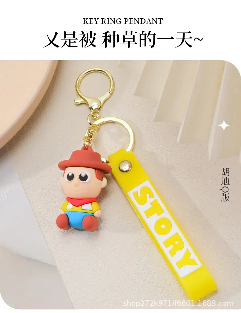 Toy Story Keychain Buzz Lightyear Woody Three-Eyed Alien Small Pendant Bag Decoration Ornament Car Key — feature 4