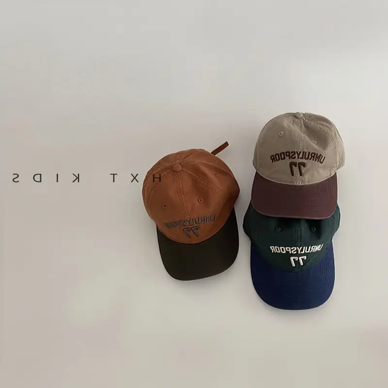 Children's Cap Spring Autumn Western Color Small Letter Embroidered Soft Top Sunshade Hat Trendy Children's Baby Baseball Cap - Image 8