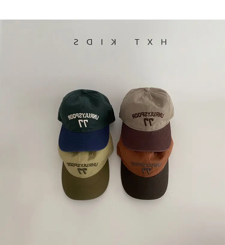 Children's Cap Spring Autumn Western Color Small Letter Embroidered Soft Top Sunshade Hat Trendy Children's Baby Baseball Cap — feature 1