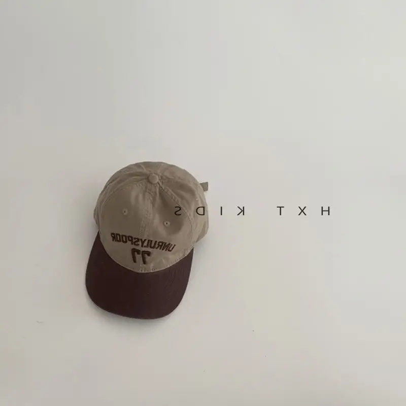 Children's Cap Spring Autumn Western Color Small Letter Embroidered Soft Top Sunshade Hat Trendy Children's Baby Baseball Cap - Image 2