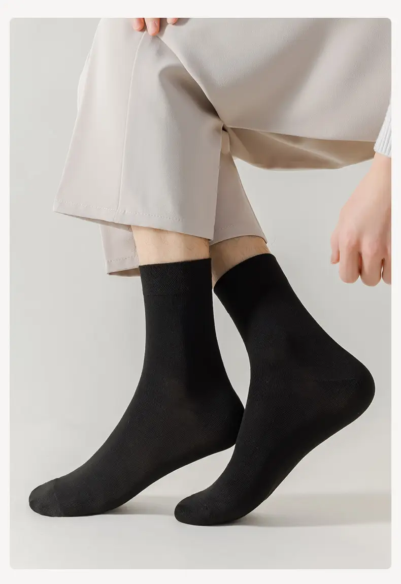 10A Antibacterial Men's Socks, Pure Cotton, Autumn and Winter, Deodorant, Sweat-Absorbent, Men's Mid-Calf All-Cotton Business Socks, Suitable for All Seasons — feature 18