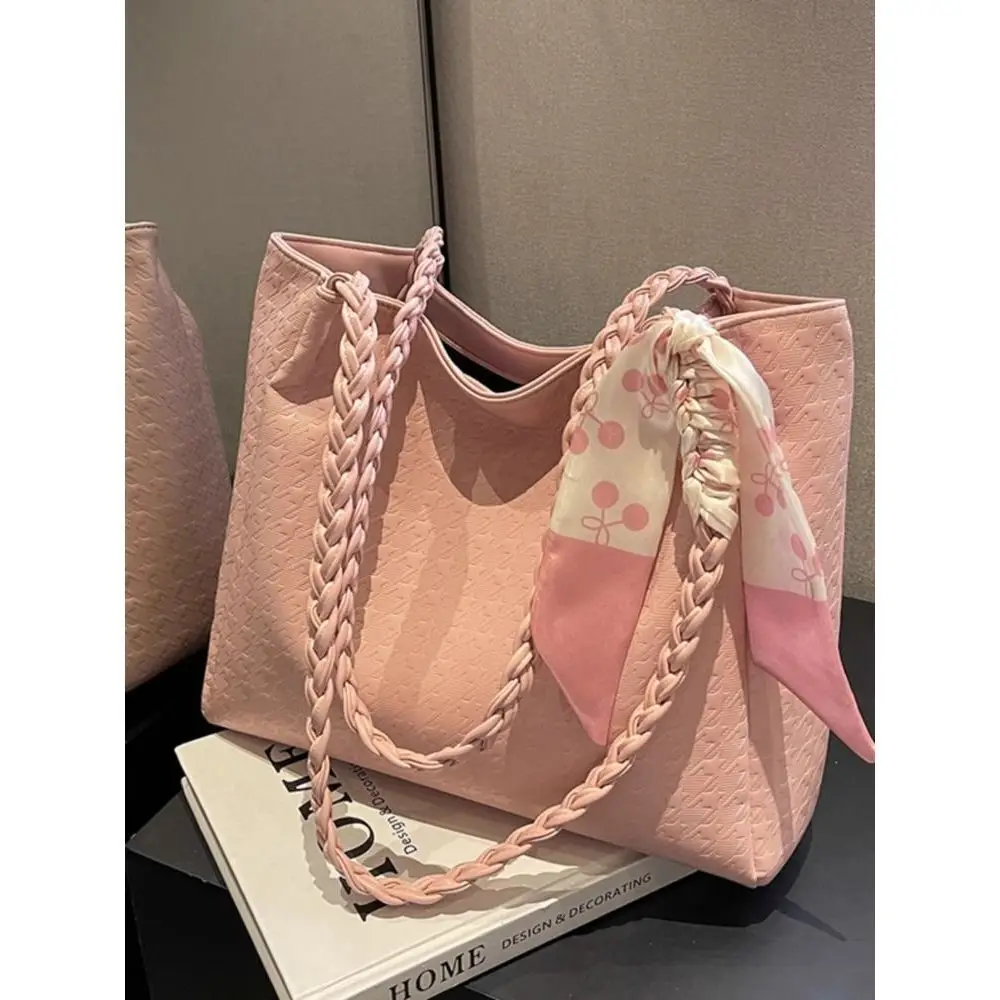 Pink Textured Shoulder Bag for Women 2026 Spring