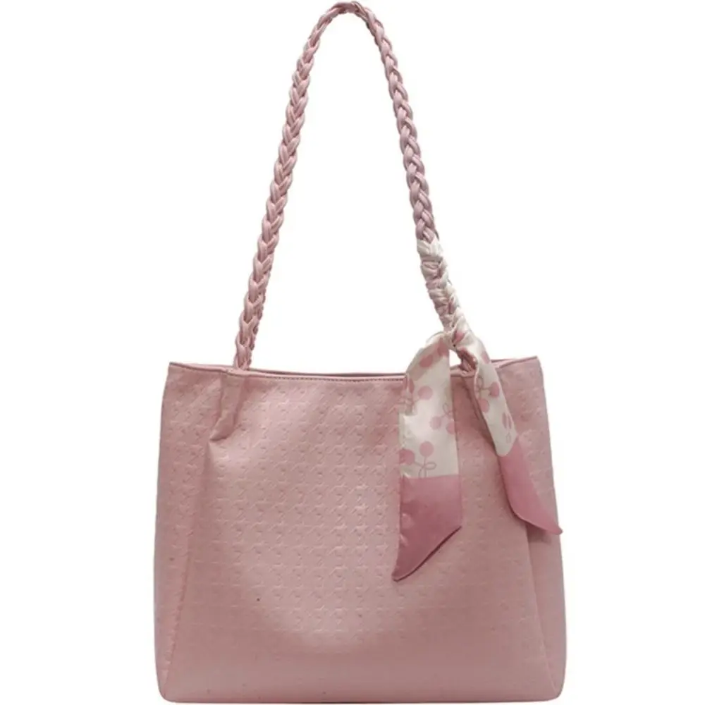 Pink Textured Shoulder Bag for Women 2026 Spring