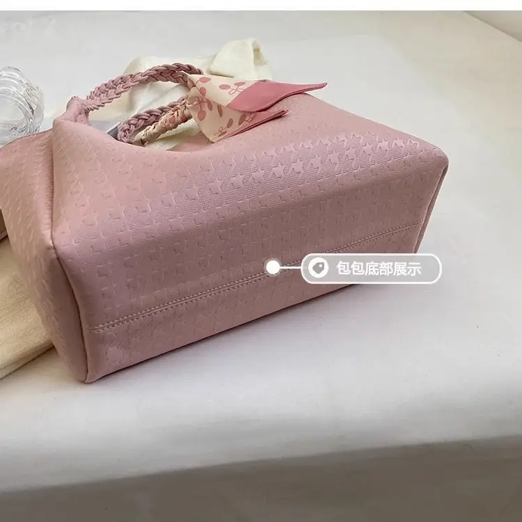 Pink Textured Shoulder Bag for Women 2026 Spring — feature 11