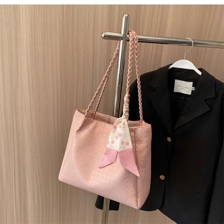 Pink Textured Shoulder Bag for Women 2026 Spring — feature 24