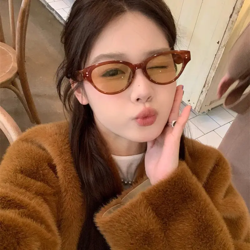 New Cat's Eye Rice Sunglasses Women Cross-border Y2K