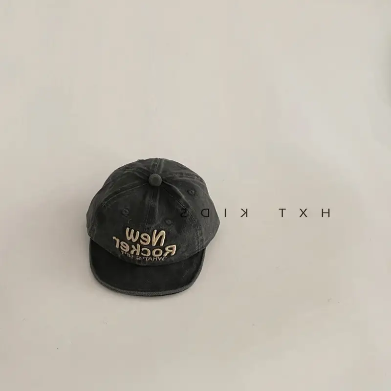 Baby Black Embroidered Cap 2025 Spring Autumn - Image 3