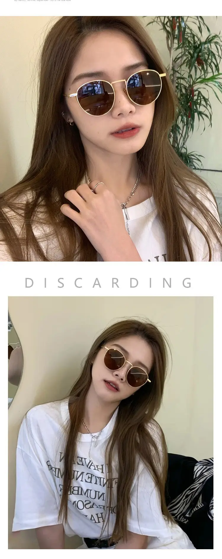 Metal Round Sunglasses for Women K-Style Trendy — feature 5