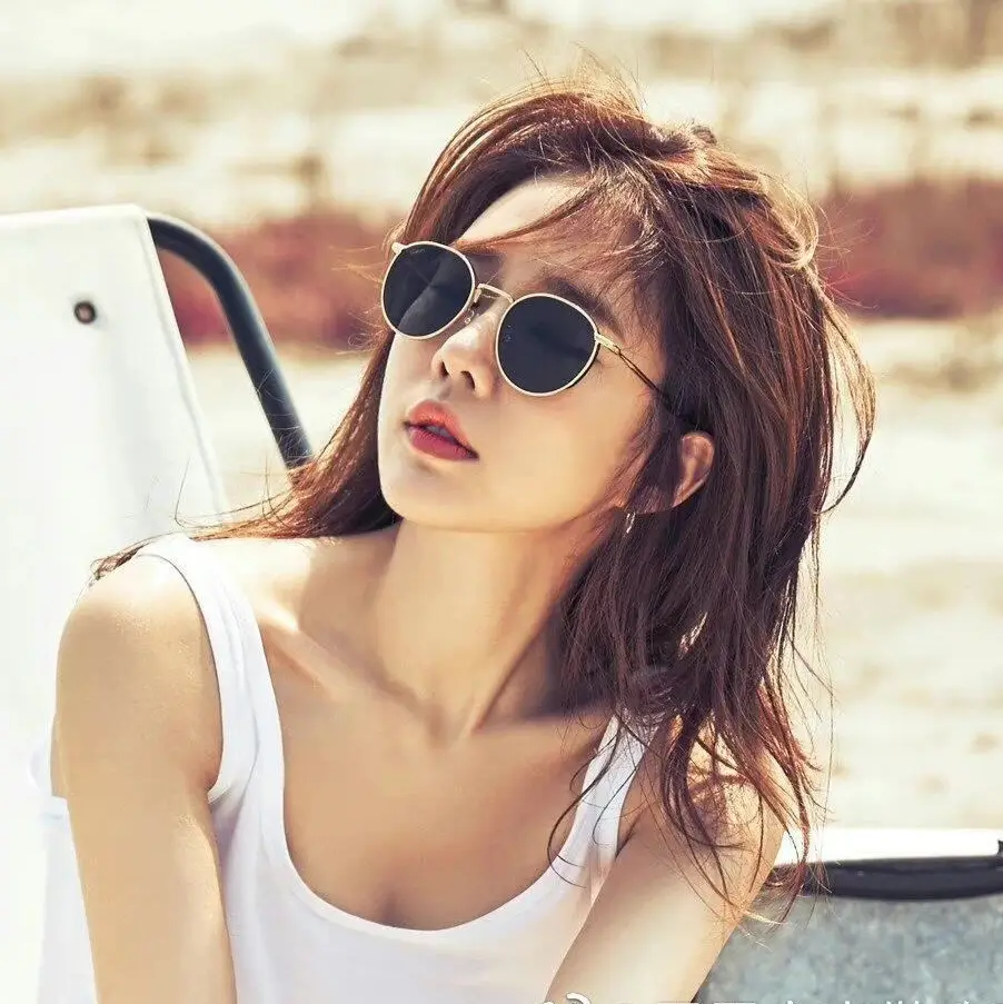 Metal Round Sunglasses for Women K-Style Trendy — feature 8