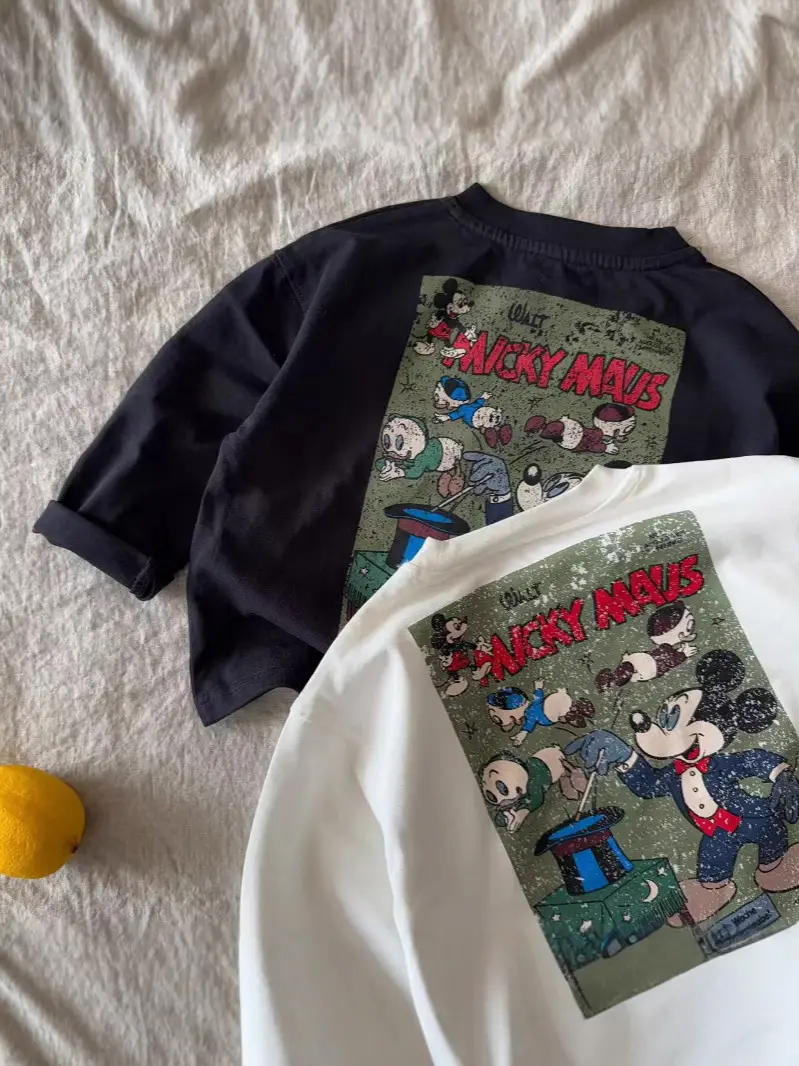 Children's Printed T-Shirt White Vintage Casual 2026 - Image 6