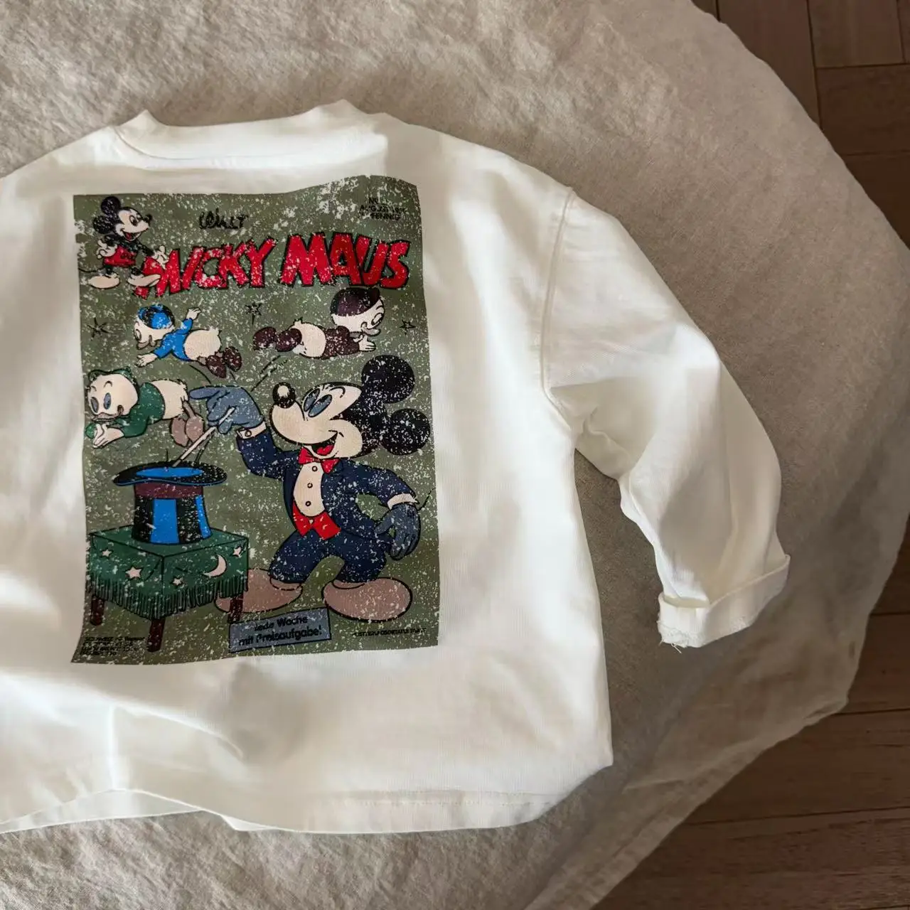 Children's Printed T-Shirt White Vintage Casual 2026 — feature 5