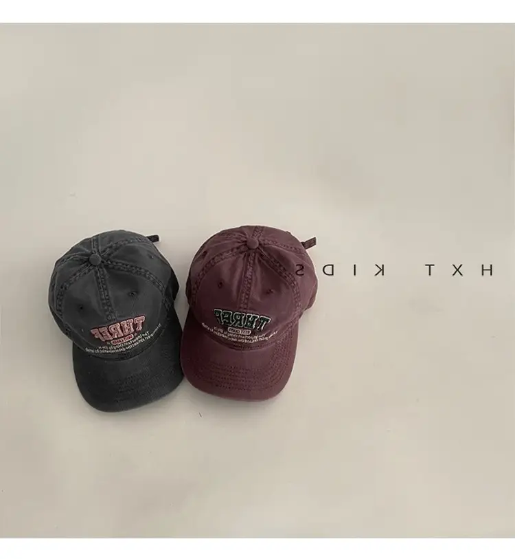 Children's Pink Cap Red Embroidery Spring Autumn — feature 2