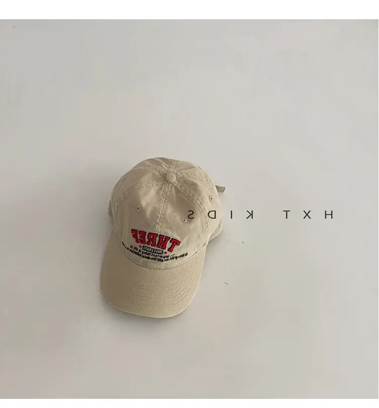 Children's Pink Cap Red Embroidery Spring Autumn — feature 4