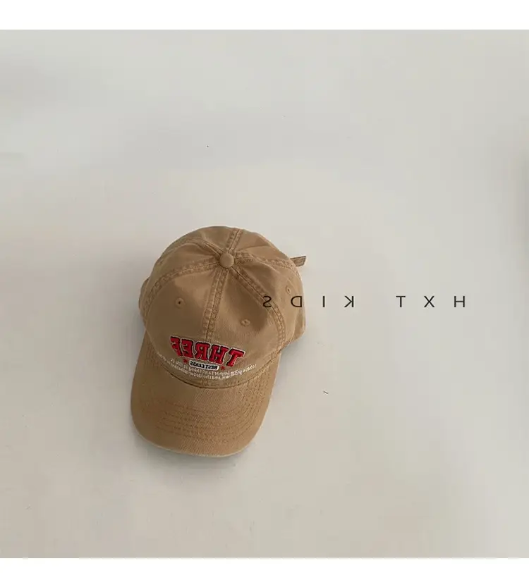Children's Pink Cap Red Embroidery Spring Autumn — feature 5