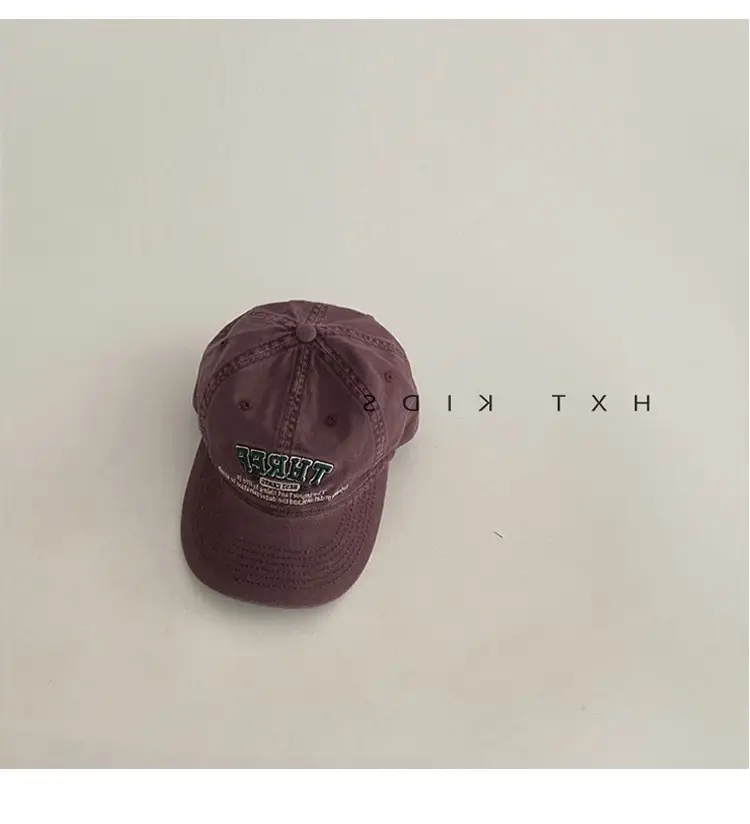 Children's Pink Cap Red Embroidery Spring Autumn — feature 7