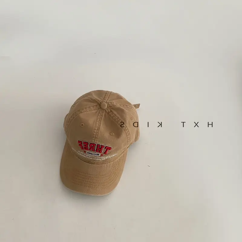 Children's Pink Cap Red Embroidery Spring Autumn - Image 2