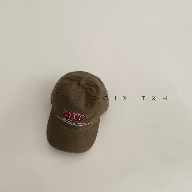 Children's Pink Cap Red Embroidery Spring Autumn - Image 3