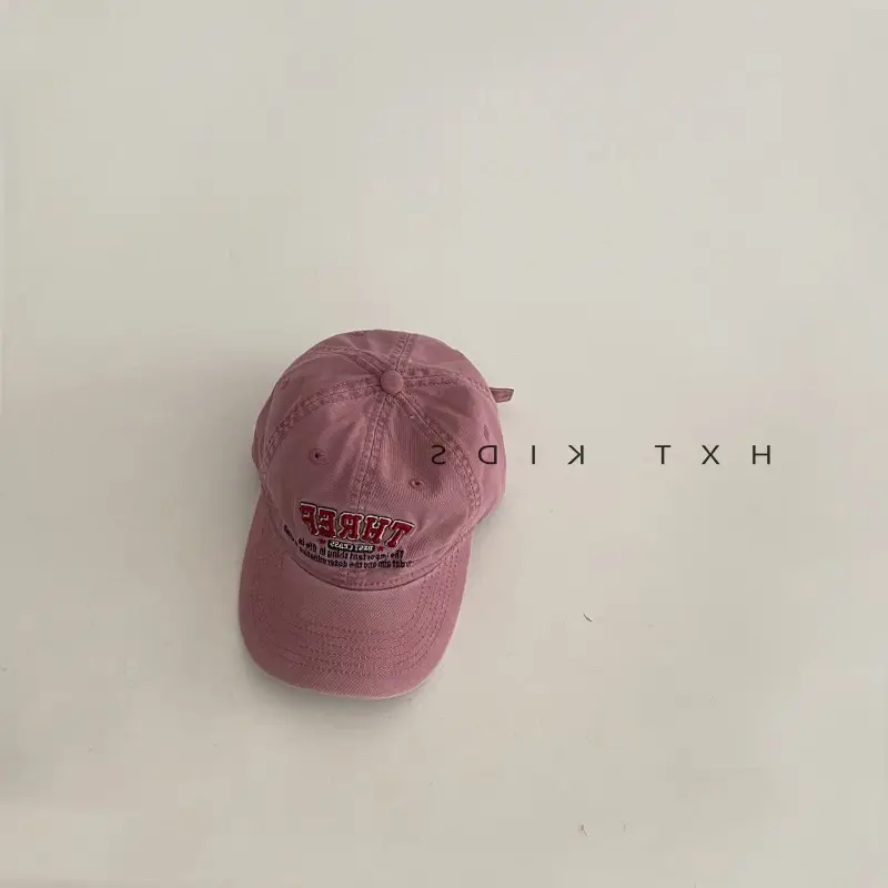 Children's Pink Cap Red Embroidery Spring Autumn - Image 6