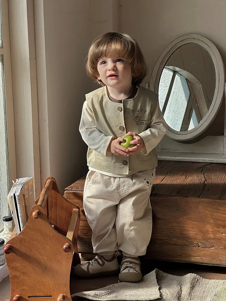 Boys Outfit 2026 Autumn Baby Cardigan Vest Three-Piece Set - Image 4