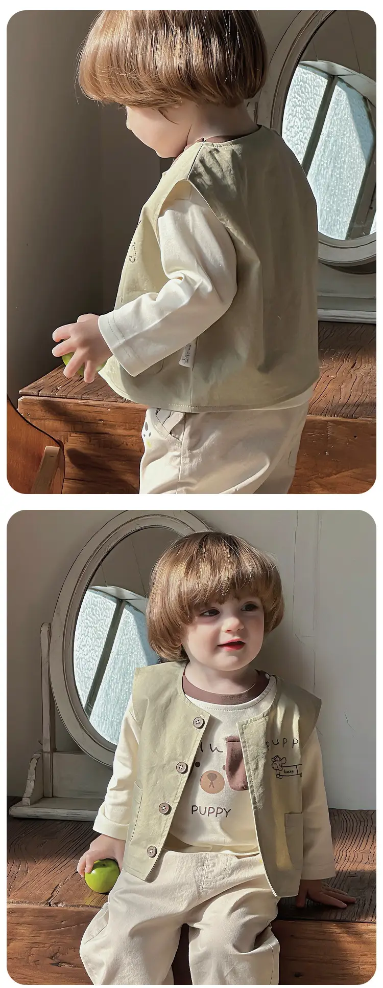 Boys Outfit 2026 Autumn Baby Cardigan Vest Three-Piece Set — feature 8