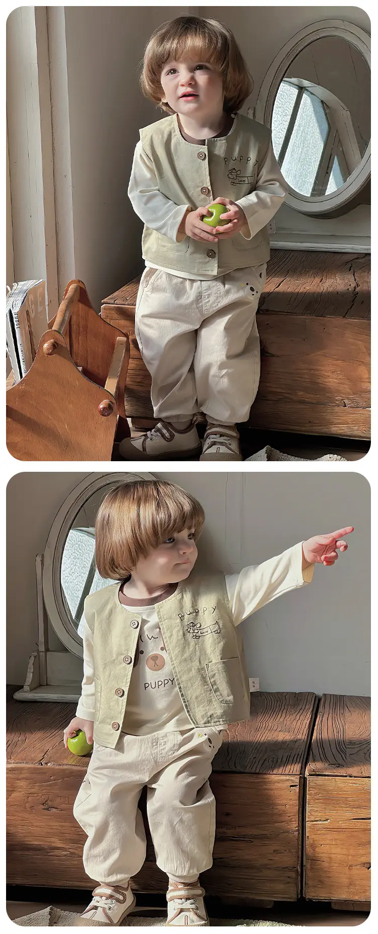 Boys Outfit 2026 Autumn Baby Cardigan Vest Three-Piece Set — feature 9