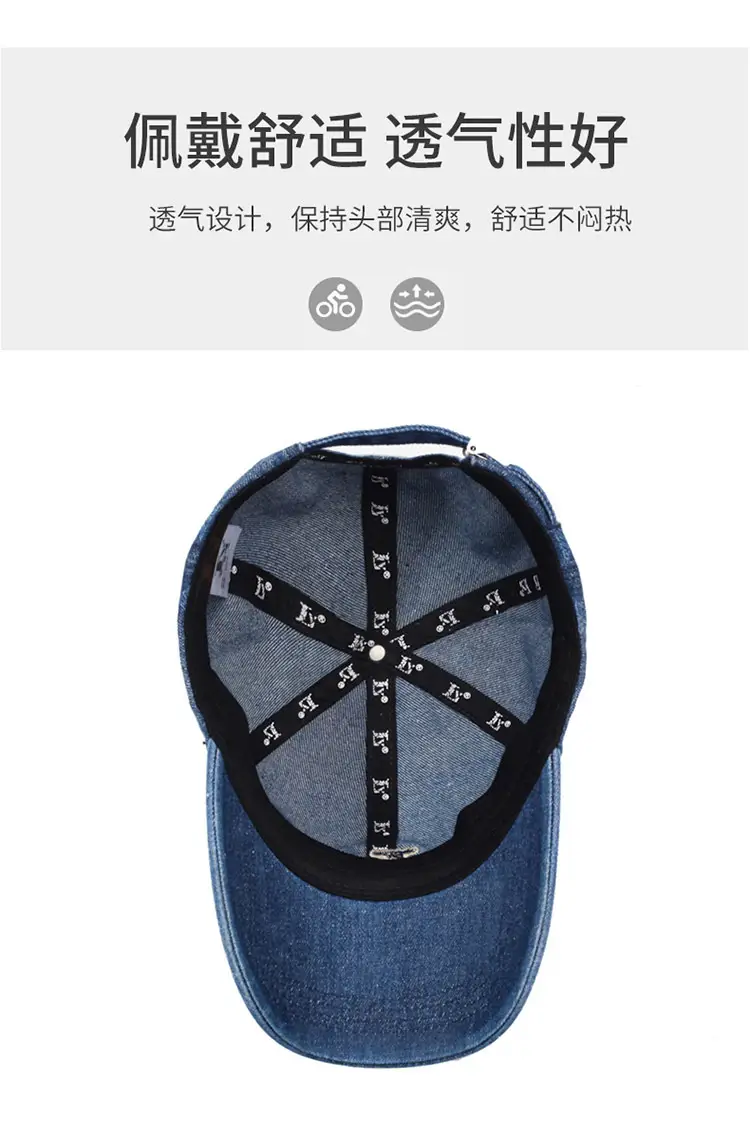 Denim Baseball Cap Sports Sun Protection All Colors — feature 5