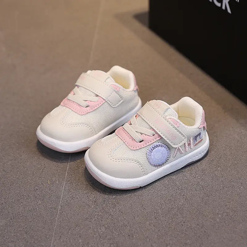 Boys Sneakers White Blue Mesh Non-Slip Toddler Shoes