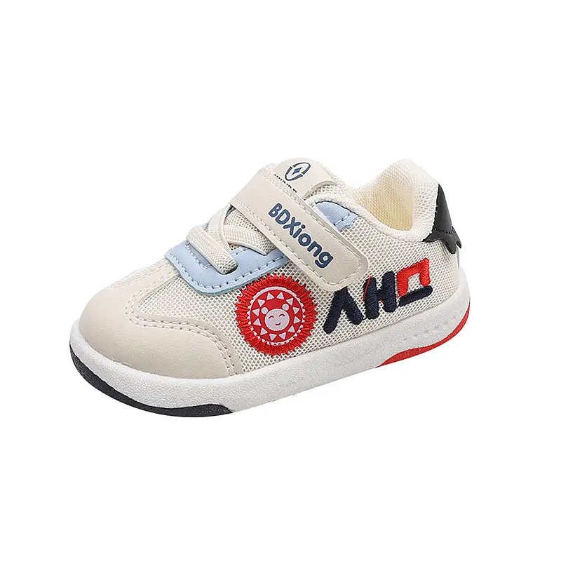 Boys Sneakers White Blue Mesh Non-Slip Toddler Shoes