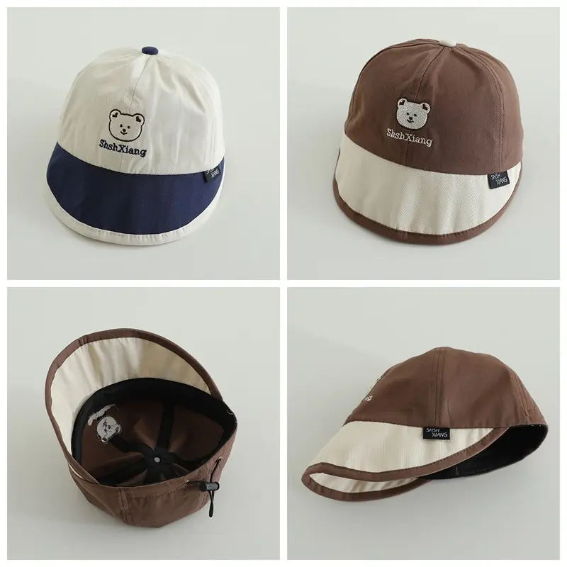 Baby Beanies Spring Autumn Bear Sun Hat Big Brim Cap - Image 15