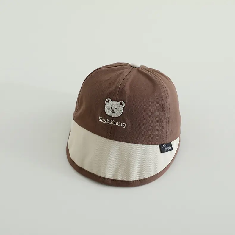 Baby Beanies Spring Autumn Bear Sun Hat Big Brim Cap - Image 2
