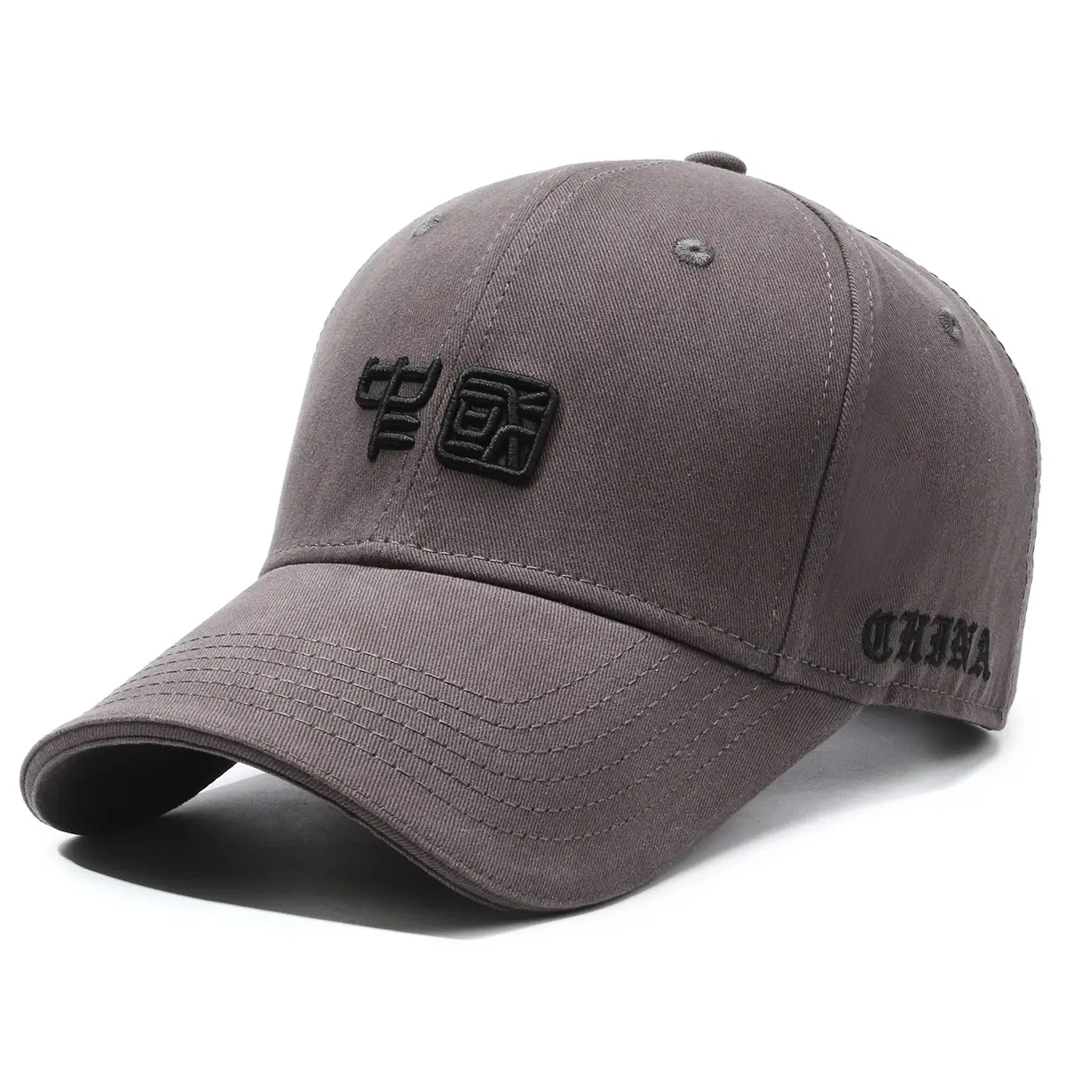 Men's Black Chinese Embroidered Baseball Cap - Image 5