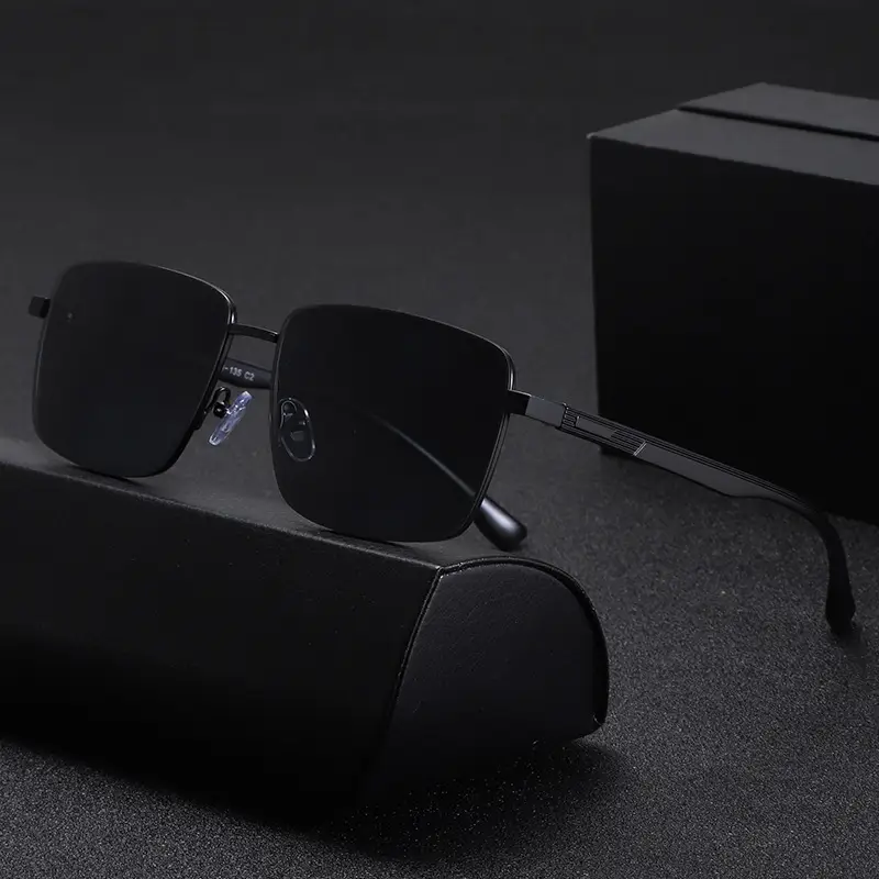 Men's Black Polarized Sunglasses Aviator Style