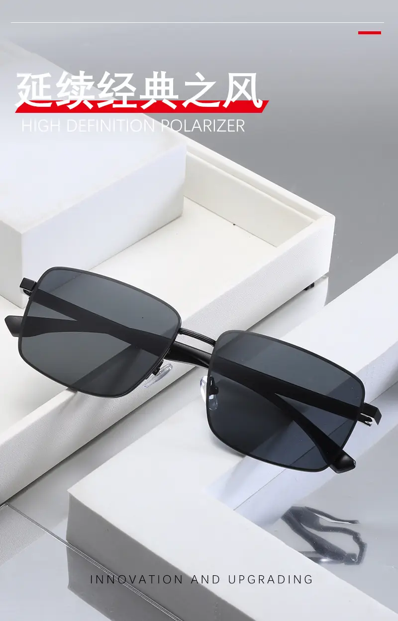 Men's Black Polarized Sunglasses Aviator Style — feature 1