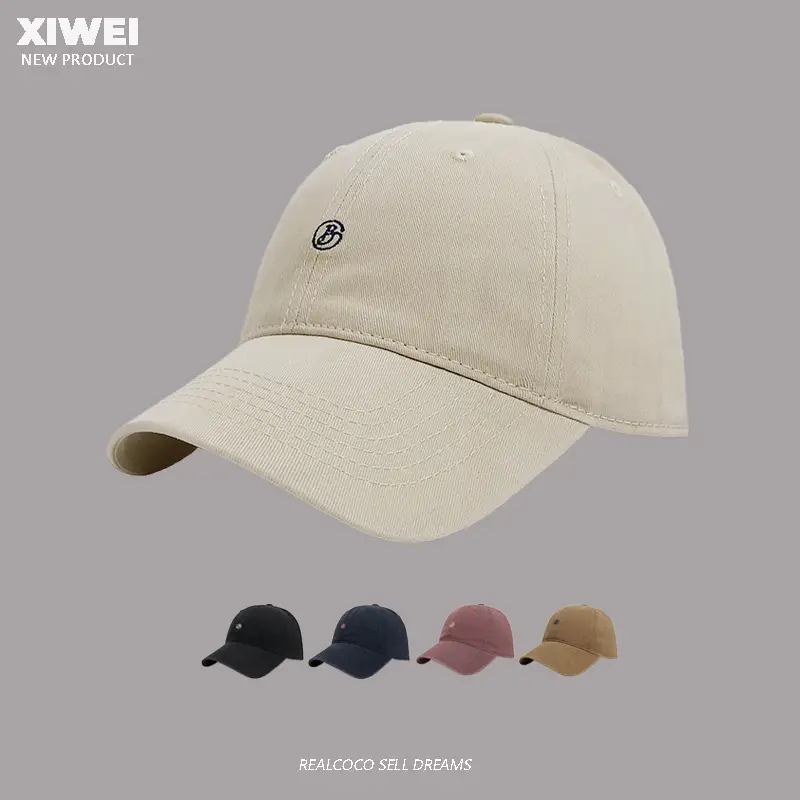 Men Tan Embroidered Baseball Cap 4 Seasons - Image 9